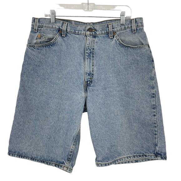 Vintage Orange Tab Levi’s 550 Light Wash Denim Shorts Sz 38 Baggy Y2K Dad Shorts - Picture 2 of 16